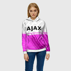 Толстовка-худи женская Ajax pro football посередине, цвет: 3D-белый — фото 2