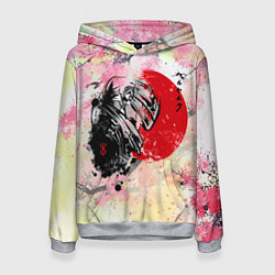 Толстовка-худи женская Berserk sakura samurai, цвет: 3D-меланж