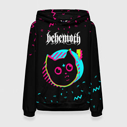 Толстовка-худи женская Behemoth - rock star cat, цвет: 3D-черный