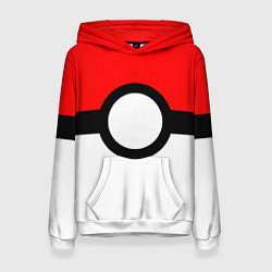 Толстовка-худи женская Pokeball texture, цвет: 3D-белый