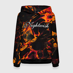 Толстовка-худи женская Nightwish red lava, цвет: 3D-черный