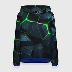 Женская толстовка Abstract dark green geometry style