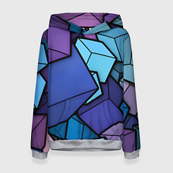 Толстовка-худи женская Куб, цвет: 3D-меланж