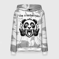 Толстовка-худи женская The Cranberries рок панда на светлом фоне, цвет: 3D-белый