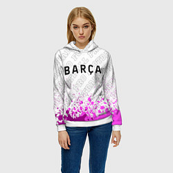 Толстовка-худи женская Barcelona pro football посередине, цвет: 3D-белый — фото 2