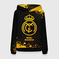 Толстовка-худи женская Real Madrid - gold gradient, цвет: 3D-черный