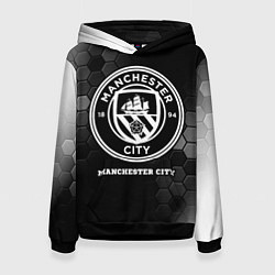 Толстовка-худи женская Manchester City sport на темном фоне, цвет: 3D-черный