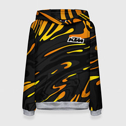 Толстовка-худи женская KTM - orange liquid, цвет: 3D-меланж