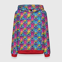 Толстовка-худи женская Фурри мордочки лисички, цвет: 3D-красный