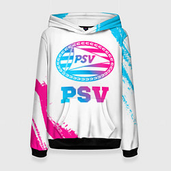 Толстовка-худи женская PSV neon gradient style, цвет: 3D-черный