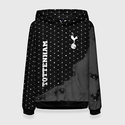 Толстовка-худи женская Tottenham sport на темном фоне вертикально, цвет: 3D-черный