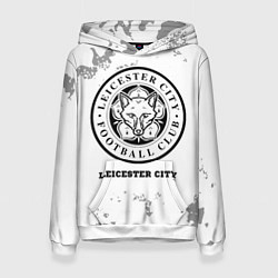 Толстовка-худи женская Leicester City sport на светлом фоне, цвет: 3D-белый