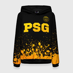 Толстовка-худи женская PSG - gold gradient посередине, цвет: 3D-черный