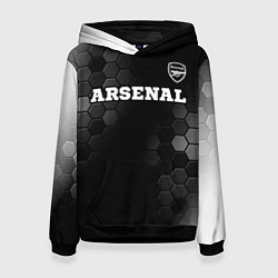 Толстовка-худи женская Arsenal sport на темном фоне посередине, цвет: 3D-черный
