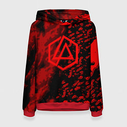 Толстовка-худи женская Linkin park red logo, цвет: 3D-красный