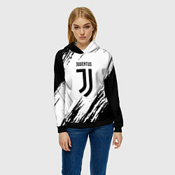 Толстовка-худи женская Juventus краски, цвет: 3D-черный — фото 2