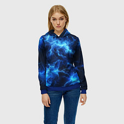 Толстовка-худи женская Элементаль энергии текстура, цвет: 3D-синий — фото 2