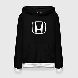 Толстовка-худи женская Honda white logo, цвет: 3D-белый