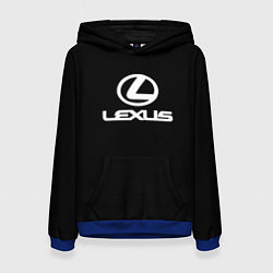 Толстовка-худи женская Lexus white logo, цвет: 3D-синий