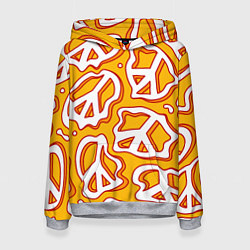 Толстовка-худи женская Pattern peace, цвет: 3D-меланж