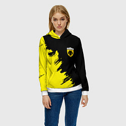 Толстовка-худи женская AEK sport color yellow, цвет: 3D-белый — фото 2