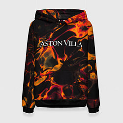 Толстовка-худи женская Aston Villa red lava, цвет: 3D-черный