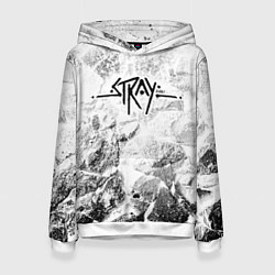 Толстовка-худи женская Stray white graphite, цвет: 3D-белый