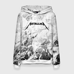 Толстовка-худи женская Metallica white graphite, цвет: 3D-белый