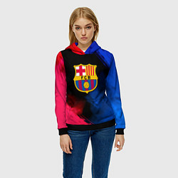 Толстовка-худи женская Barcelona fc club gradient smoke, цвет: 3D-черный — фото 2