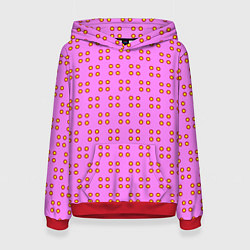Толстовка-худи женская Паттерн точечный, цвет: 3D-красный