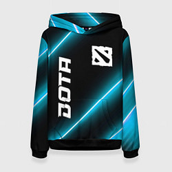 Толстовка-худи женская Dota неоновые лампы, цвет: 3D-черный