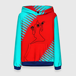 Толстовка-худи женская Kizaru abstract rap, цвет: 3D-синий