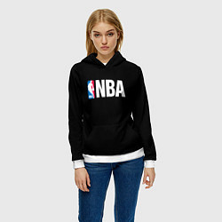 Толстовка-худи женская NBA logo sport, цвет: 3D-белый — фото 2