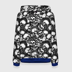 Толстовка-худи женская Панк черепа, цвет: 3D-синий