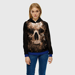 Толстовка-худи женская Wood skull, цвет: 3D-синий — фото 2