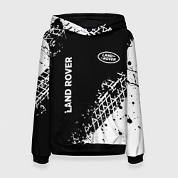 Толстовка-худи женская Ленд Ровер: следы от шин, цвет: 3D-черный