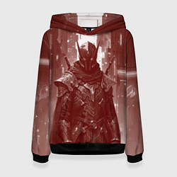 Толстовка-худи женская Воин в бордовых тонах, цвет: 3D-черный