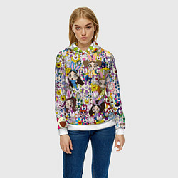 Толстовка-худи женская Right now NewJeans and Takashi Murakami, цвет: 3D-белый — фото 2