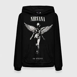 Толстовка-худи женская Nirvana album, цвет: 3D-черный