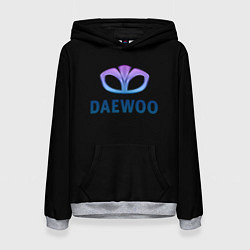 Толстовка-худи женская Daewoo logo neon, цвет: 3D-меланж