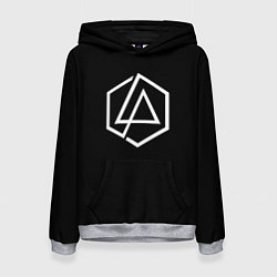 Толстовка-худи женская Linkin park logo white, цвет: 3D-меланж