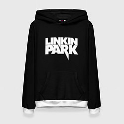 Толстовка-худи женская Lnkin park logo white, цвет: 3D-белый