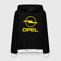 Толстовка-худи женская Opel yellow, цвет: 3D-белый