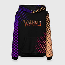 Толстовка-худи женская Valheim logo pattern, цвет: 3D-черный