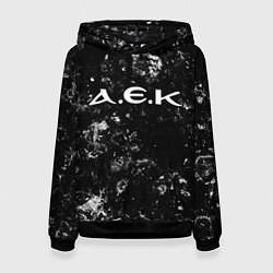 Толстовка-худи женская AEK Athens black ice, цвет: 3D-черный