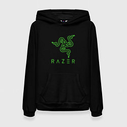 Толстовка-худи женская Razer logo brend, цвет: 3D-черный