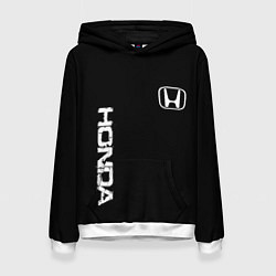 Толстовка-худи женская Honda white logo auto, цвет: 3D-белый