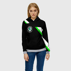 Толстовка-худи женская Skoda geometry, цвет: 3D-меланж — фото 2