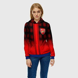 Толстовка-худи женская Arsenal fc sport geometry steel, цвет: 3D-синий — фото 2