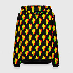 Толстовка-худи женская Billie Eilish glitch pattern, цвет: 3D-черный